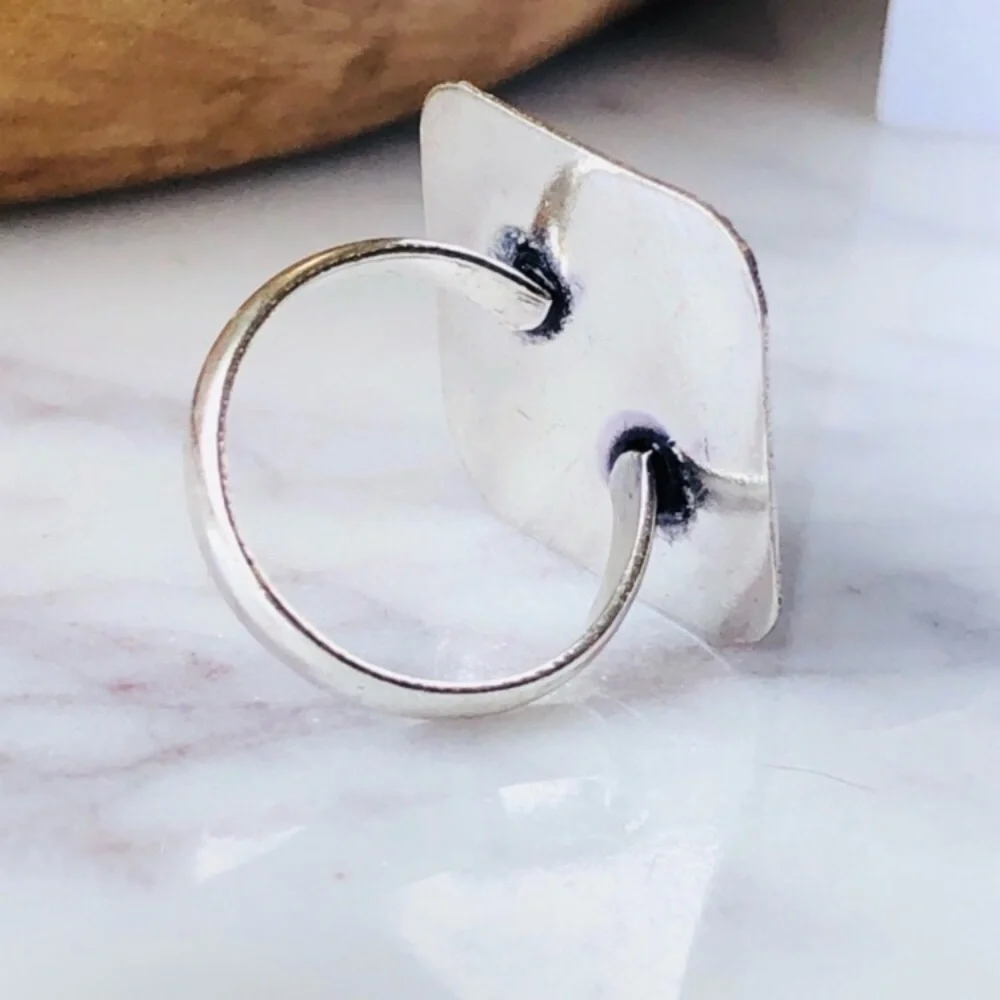 Rainbow Moonstone Silver Ring